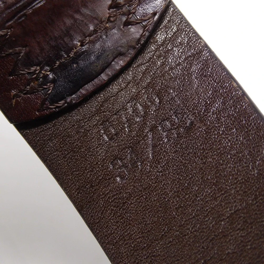 Ted Baker Mens Belt Brown Leather Mock Croc Zig Zag Stitch 34